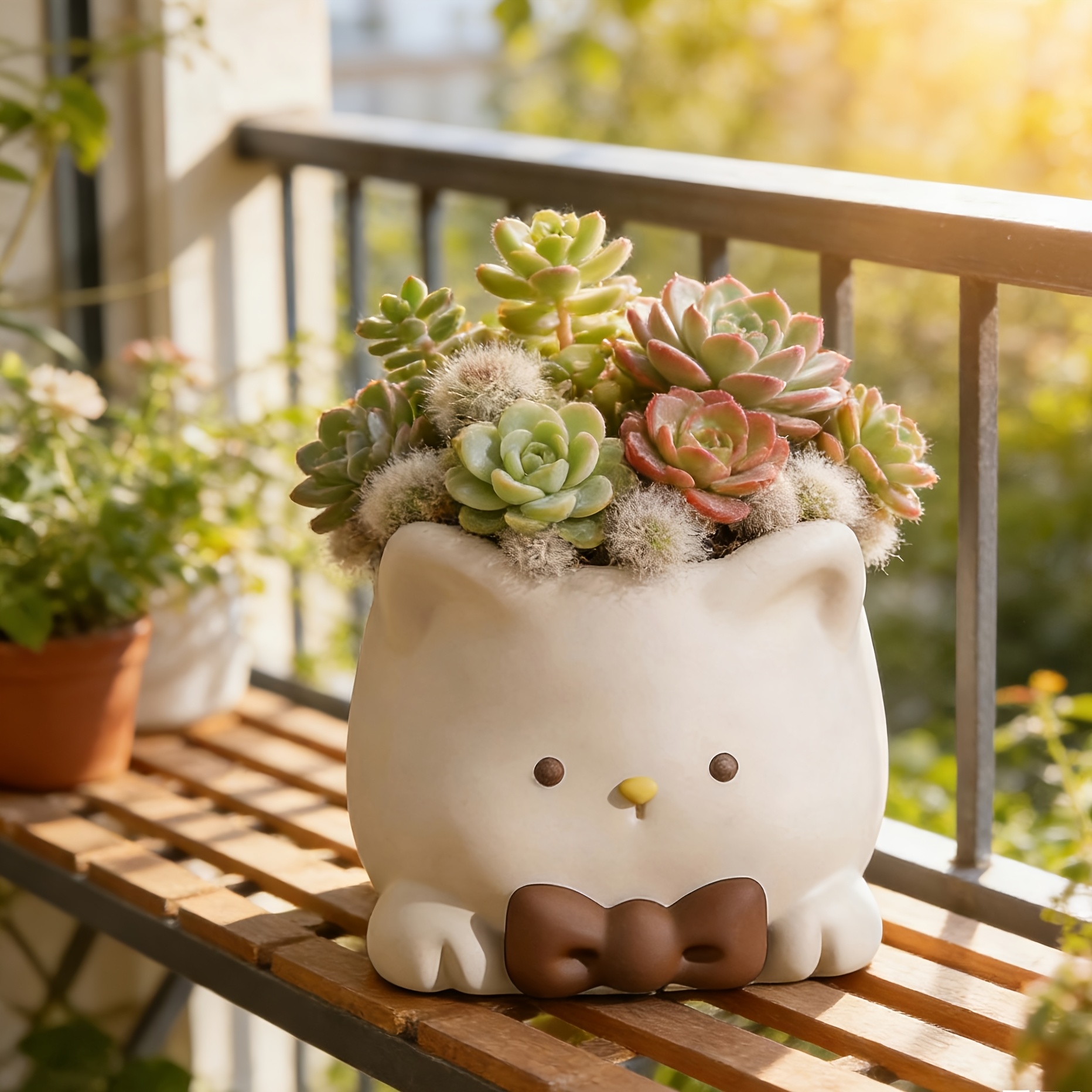 1pc 1pcs Cute Cat-Shaped Ceramic Planter Pot with Drainage Hole - Suitable for Phalaenopsis Orchids, Strelitzia, Succulents, Cacti - u002FOutdoor Floor Plant Pot for Balcony,, Entryway Decor - Polished Ceramic Flower Pot for Potted Gardening Gift,home - Image 9