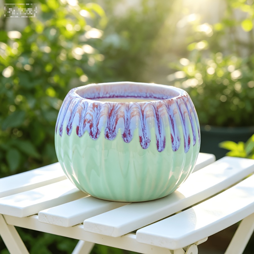 Hand-glazed Cream Pumpkin Succulent Flowerpot | Colorful Ceramic Gardening Breathable Pot | Succulent Plantingu002F Home Decorationu002F Niche Gift-giving Artifact (artisan Handiwork, Cute Design, Gardening Aesthetic Style) Gardening Gift,home Decor