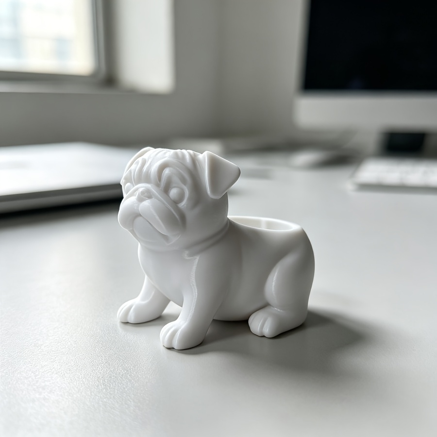 Pug-Shaped Succulent Planter & Desktop Storage Box - Cute Pug Pot Suitable for Plants or Small Organizers, Lightweight Plastic u002FOutdoor Use with Pug-Themed, Irregular Shape for Office Decor, Multi-Functional Holder Gardening Gift,home Decor - Image 3