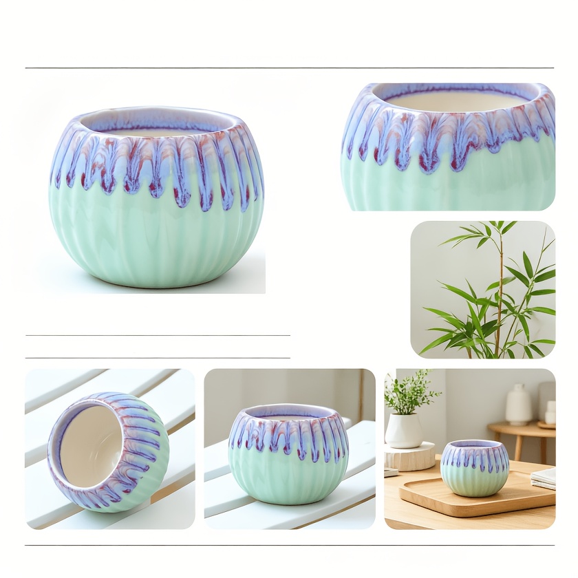 Hand-glazed Cream Pumpkin Succulent Flowerpot | Colorful Ceramic Gardening Breathable Pot | Succulent Plantingu002F Home Decorationu002F Niche Gift-giving Artifact (artisan Handiwork, Cute Design, Gardening Aesthetic Style) Gardening Gift,home Decor - Image 12