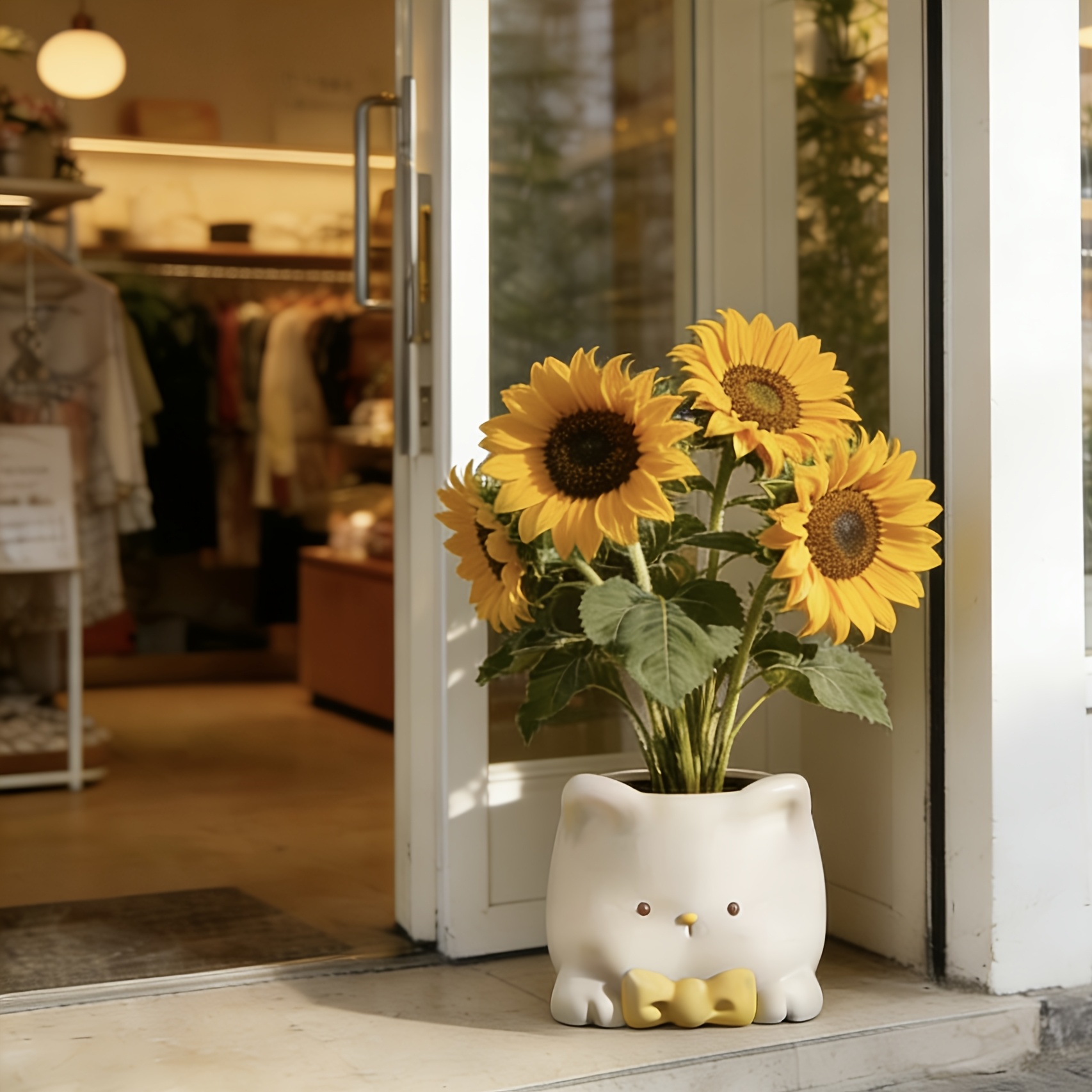 1pc 1pcs Cute Cat-Shaped Ceramic Planter Pot with Drainage Hole - Suitable for Phalaenopsis Orchids, Strelitzia, Succulents, Cacti - u002FOutdoor Floor Plant Pot for Balcony,, Entryway Decor - Polished Ceramic Flower Pot for Potted Gardening Gift,home - Image 8