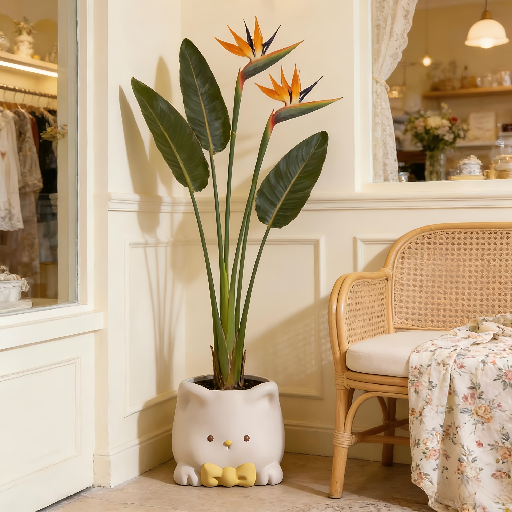 1pc 1pcs Cute Cat-Shaped Ceramic Planter Pot with Drainage Hole - Suitable for Phalaenopsis Orchids, Strelitzia, Succulents, Cacti - u002FOutdoor Floor Plant Pot for Balcony,, Entryway Decor - Polished Ceramic Flower Pot for Potted Gardening Gift,home - Image 5