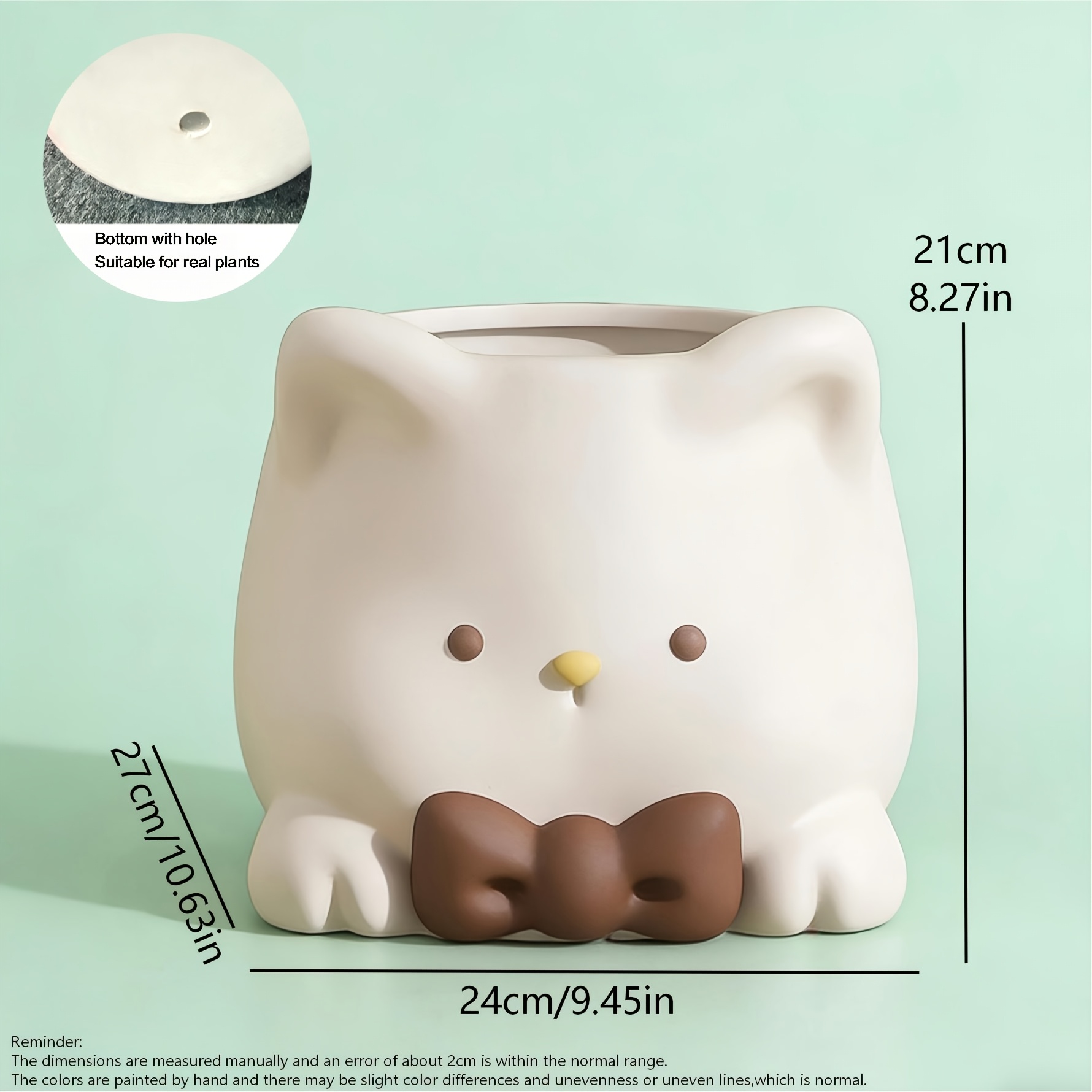 1pc 1pcs Cute Cat-Shaped Ceramic Planter Pot with Drainage Hole - Suitable for Phalaenopsis Orchids, Strelitzia, Succulents, Cacti - u002FOutdoor Floor Plant Pot for Balcony,, Entryway Decor - Polished Ceramic Flower Pot for Potted Gardening Gift,home - Image 2